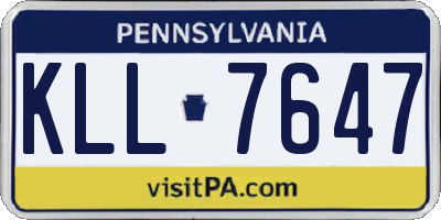 PA license plate KLL7647