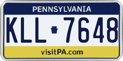 PA license plate KLL7648