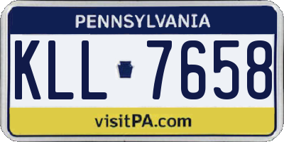 PA license plate KLL7658