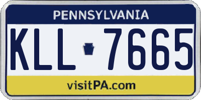 PA license plate KLL7665