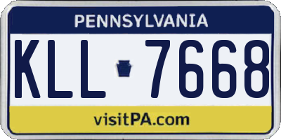 PA license plate KLL7668