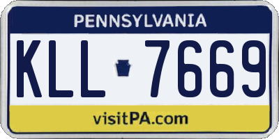 PA license plate KLL7669