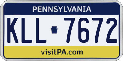PA license plate KLL7672