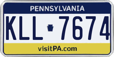 PA license plate KLL7674