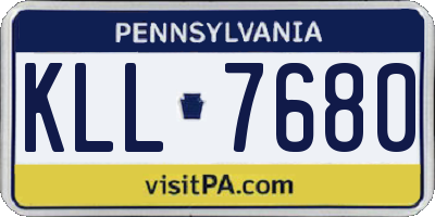 PA license plate KLL7680