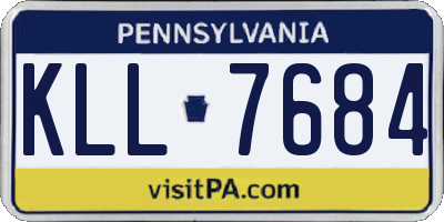 PA license plate KLL7684