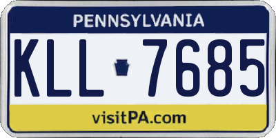 PA license plate KLL7685