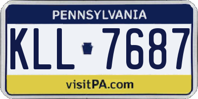 PA license plate KLL7687