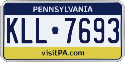 PA license plate KLL7693