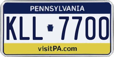 PA license plate KLL7700