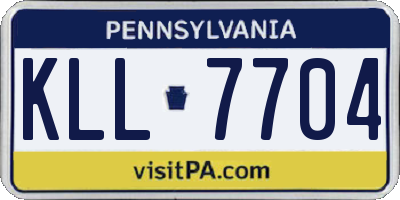PA license plate KLL7704