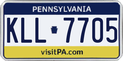 PA license plate KLL7705