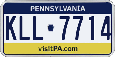 PA license plate KLL7714