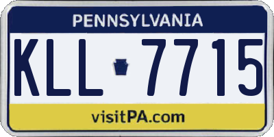 PA license plate KLL7715