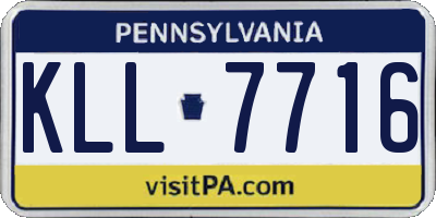 PA license plate KLL7716