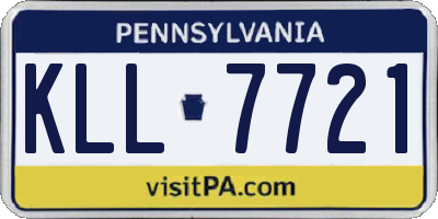 PA license plate KLL7721
