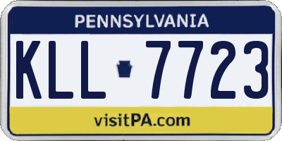 PA license plate KLL7723