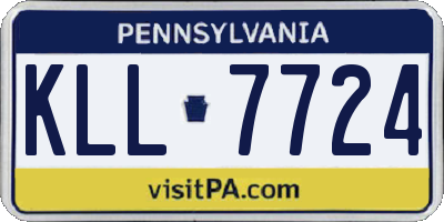 PA license plate KLL7724