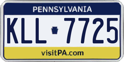 PA license plate KLL7725