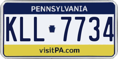 PA license plate KLL7734