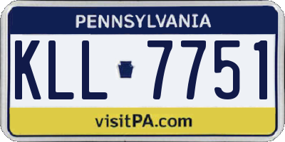 PA license plate KLL7751