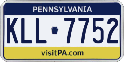 PA license plate KLL7752