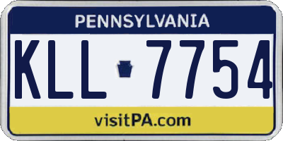 PA license plate KLL7754