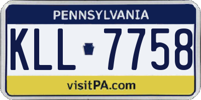 PA license plate KLL7758
