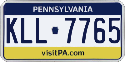 PA license plate KLL7765