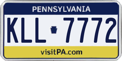 PA license plate KLL7772