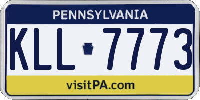 PA license plate KLL7773