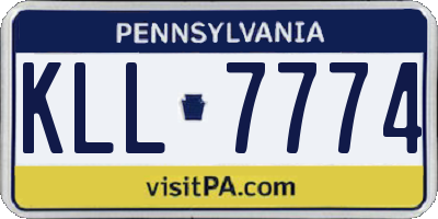 PA license plate KLL7774