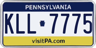 PA license plate KLL7775