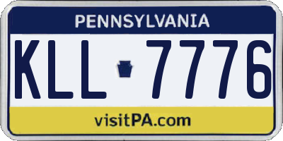 PA license plate KLL7776