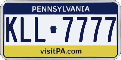 PA license plate KLL7777