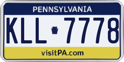 PA license plate KLL7778