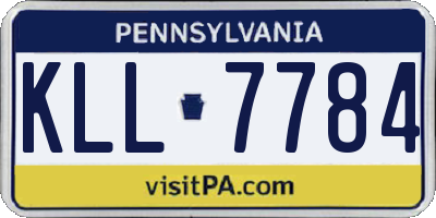 PA license plate KLL7784
