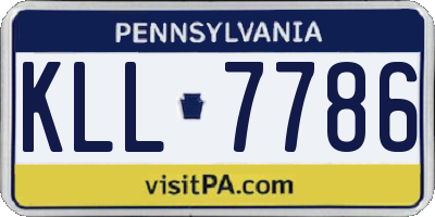 PA license plate KLL7786