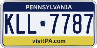 PA license plate KLL7787
