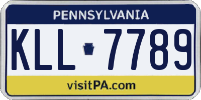 PA license plate KLL7789