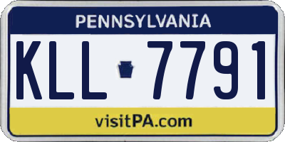 PA license plate KLL7791