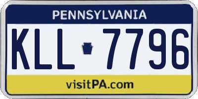 PA license plate KLL7796