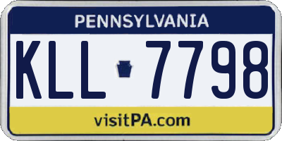 PA license plate KLL7798
