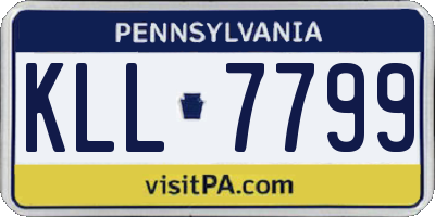 PA license plate KLL7799