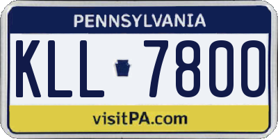 PA license plate KLL7800