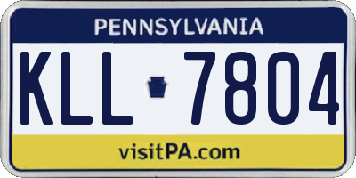 PA license plate KLL7804