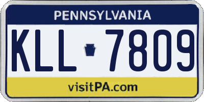 PA license plate KLL7809