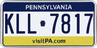 PA license plate KLL7817