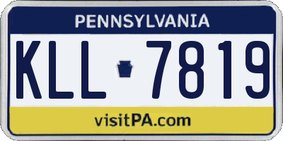 PA license plate KLL7819