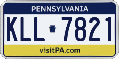 PA license plate KLL7821